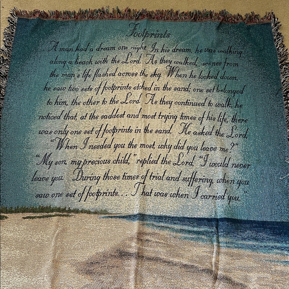 Inspirational Footprints Tapestry Blanket